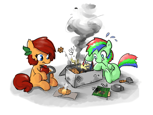 safe, artist:awn, oc, oc only, oc:polyethylene, oc:ringo, duo, earth pony, pegasus